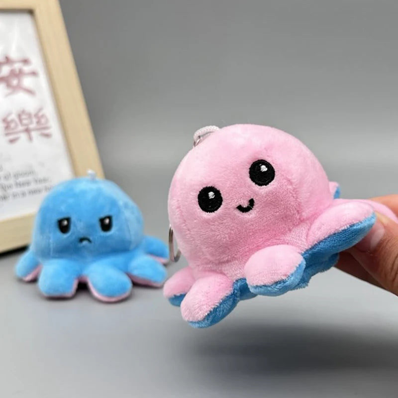 Invertible Octopus Plush Keychain Toy