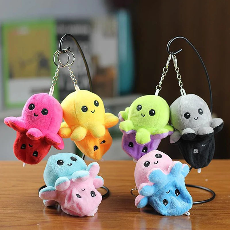 Invertible Octopus Plush Keychain Toy