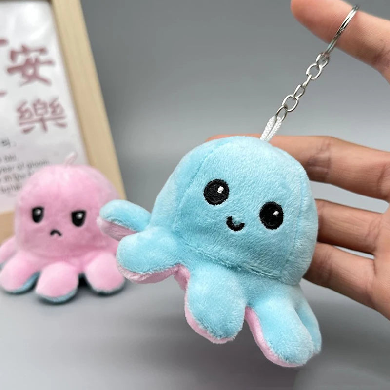 Invertible Octopus Plush Keychain Toy